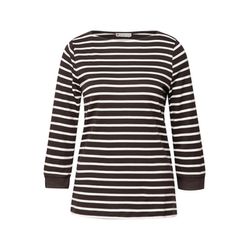 Street One Striped basic shirt - brown/white (26866)