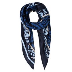 Cecil Triangular scarf with tape - blue (36831)