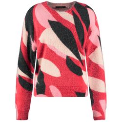 Taifun Pullover mit Allovermuster - pink/rot/schwarz (06012)
