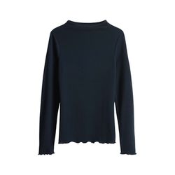 Opus Slim Longsleeve aus feinem Rippjersey - Somanzi - blau (60020)