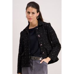 Signe nature Buttoned tweed jacket - black (8)
