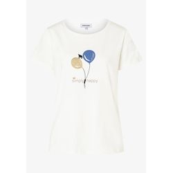 More & More T-Shirt mit Platzierungsdruck - beige/blau (0041)