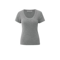 Yaya Geripptes Kurzarm-Top  - grau (99022)