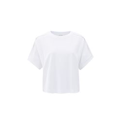 Yaya Jersey top with short sleeves and fold detail - white (00000)