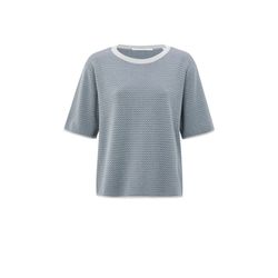 Yaya Jacquard-T-Shirt mit Zickzackmuster  - blau (990011)