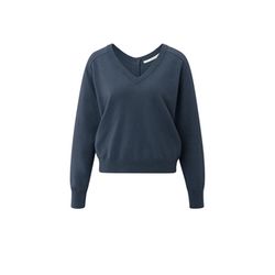 Yaya Pullover mit V-Ausschnitt und Knöpfen   - blau (839182)