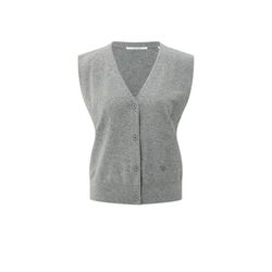 Yaya Gestrickte Weste mit asymmetrischer Knopfleiste - grau (99022)