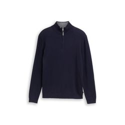 Tom Tailor Troyer knitted sweater with cashmere content - blue (13160)