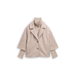 Tom Tailor Bouclé Cape Jacke im 2-in-1-Look - beige (38230)