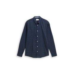 Tom Tailor Regular Fit Hemd mit Print - blau (38946)
