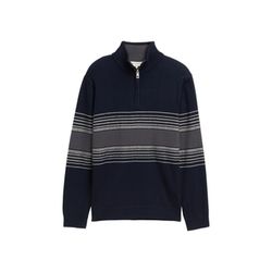 Tom Tailor Troyer knitted sweater with color blocking - blue (38795)
