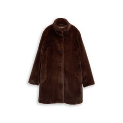 Tom Tailor Fake Fellmantel mit Stehkragen - braun (27506)