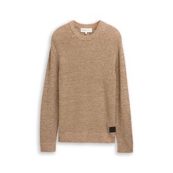 Tom Tailor Denim Strukturierter Pullover mit Rundhalsausschnitt - braun (25380)