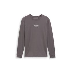 Tom Tailor Denim Shirt à manches longues avec texte imprimé - gris (38880)