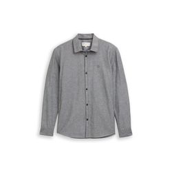 Tom Tailor Denim Chemise coupe régulière avec logo brodé - gris (29653)
