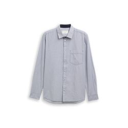 Tom Tailor Fitted Hemd aus Baumwolle - blau (38977)
