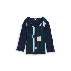 Tom Tailor Long-sleeved shirt in a material mix - blue (11019)