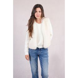 Molly Bracken Sleeveless jacket in faux fur - white (ECRU)