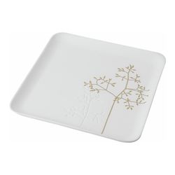 Räder Plate with decorative branch (19,8x19,8x1,8cm) - white (0)