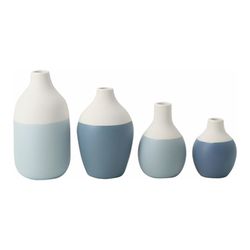 Räder Set of 4 mini vases - blue/white (0)