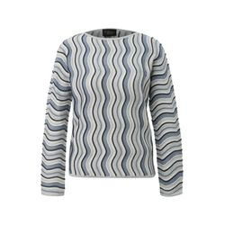 s.Oliver Black Label Pullover mit Wellenstrukturmuster und Glitzergarn - weiß (02X4)