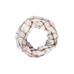 s.Oliver Red Label Checked tube scarf in viscose-modal blend - white (02N0)