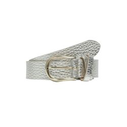 s.Oliver Red Label Leather belt with metallic finish - silver (0010)