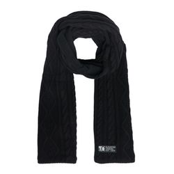 s.Oliver Red Label Strickschal mit Zopfmuster und Fleece-Rückseite - schwarz (9999)