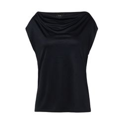 s.Oliver Black Label Ärmelloses Shirt aus Viskose mit Wasserfall-Ausschnitt  - blau (5959)