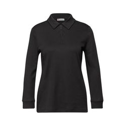 Street One Polo shirt with zip fastening - brown (17103)