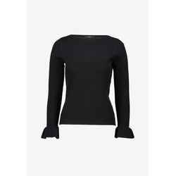 Zero Sweater with flounces on the sleeves - black (9105)
