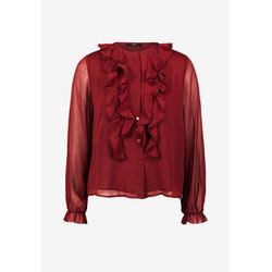 Zero Chiffon blouse with flounces - red (4515)