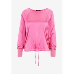 Zero Satinbluse mit Strickbündchen - pink (4189)