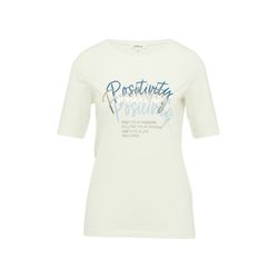 s.Oliver Red Label T-shirt en jersey coupe slim avec imprimé sur le devant - blanc (02D1)
