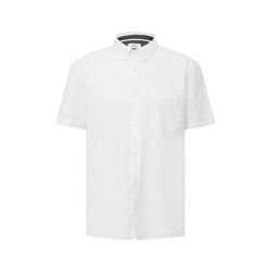 s.Oliver Red Label Short-sleeved shirt with wash and woven tape - white (0100)