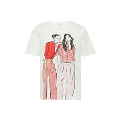 s.Oliver Red Label Baumwoll-T-Shirt im Relaxed Fit  - weiß (02E1)