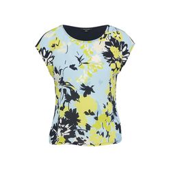 comma Relaxed-Fit-Shirt mit Frontprint - blau/gelb (50A5)
