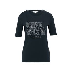 s.Oliver Red Label T-shirt en jersey coupe slim avec imprimé sur le devant - bleu (59D0)