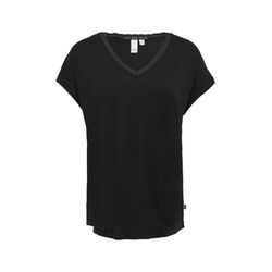 Q/S designed by Modalmix-Shirt mit Spitzenblende - schwarz (9999)