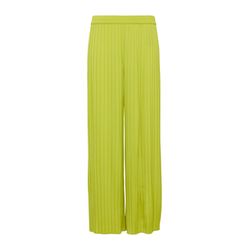 comma Plissierte Wide-Leg-Hose aus Satin   - grün (7167)