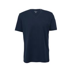 s.Oliver Red Label T-shirt with embroidered logo - blue (5852)