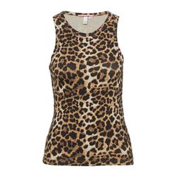 Q/S designed by Ribbed tank top - brown/black (99A9)