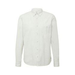 s.Oliver Red Label Regular Fit: Mottled cotton shirt with button-down collar - white (01W0)
