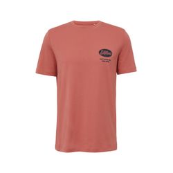 s.Oliver Red Label Baumwoll-T-Shirt mit Frontprint - pink (42D2)