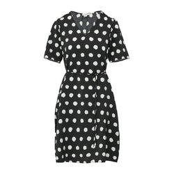 s.Oliver Red Label Lightweight viscose blend mini dress with puff sleeves - black (99A2)