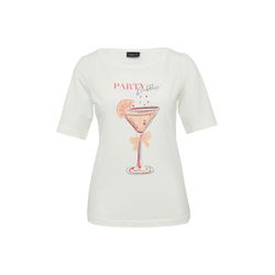 s.Oliver Black Label Jersey-T-Shirt mit Schmucksteinen - weiß (02D2)
