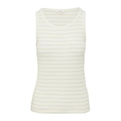 s.Oliver Red Label Slim-Fit-Top mit Rippstruktur  - weiß/beige (81H1)