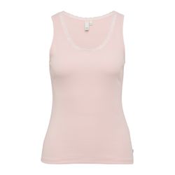 Q/S designed by Ribbed top with lace - pink (4121)