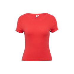 Q/S designed by Rippshirt mit Rundhalsausschnitt - rot (3103)
