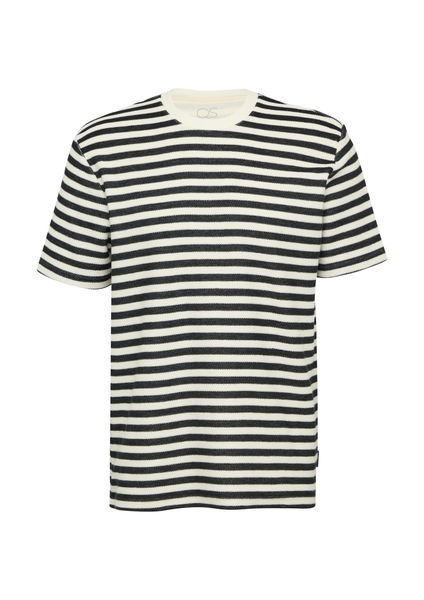 Q/S designed by Gestreiftes T-Shirt aus Sweat-Material - weiß/schwarz (02G0)